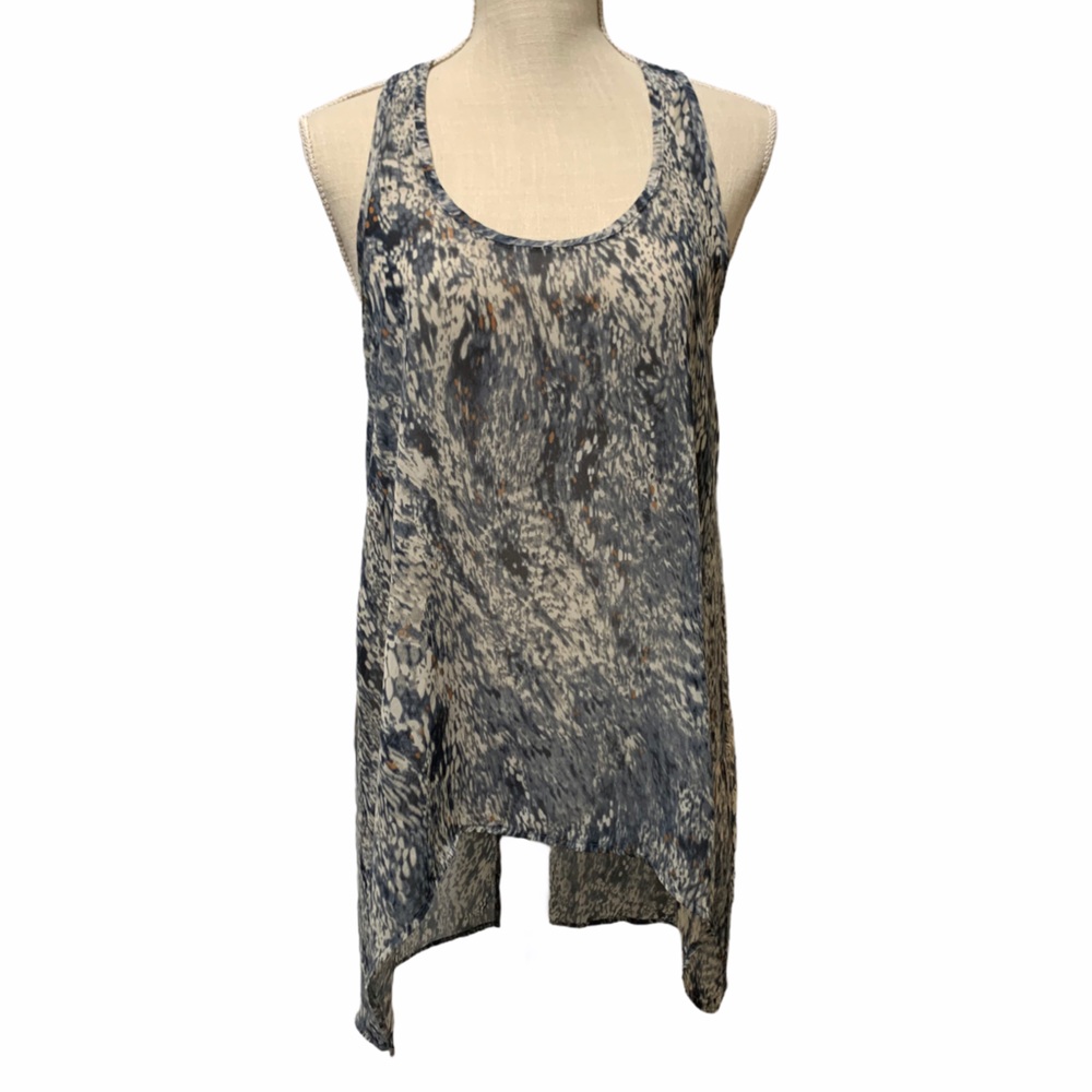 Lush Sleeveless Sheer Tunic Keyhole Open Back